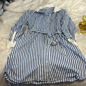 Blue and white Free Assembly shirt dress